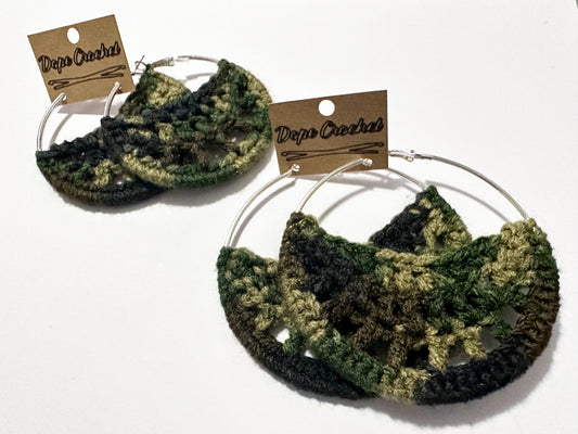 Camouflage Crochet Hoops