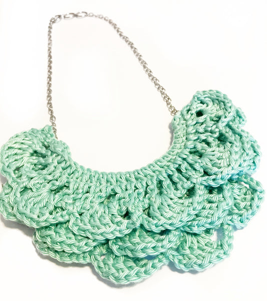 Crochet Bib Necklace - Crochet Layered Necklace