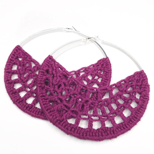 Berry PETRA Cotton Crochet Hoops