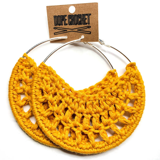 PETRA Yellow Cotton Crochet Hoops