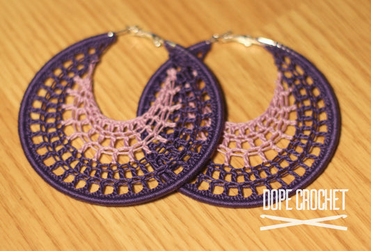 NELLE Purple & Lavender Crochet Hoops