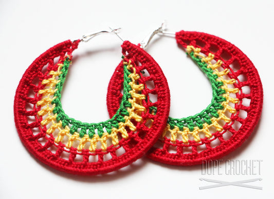 NELLE Crochet Hoops - Red, Yellow, Green