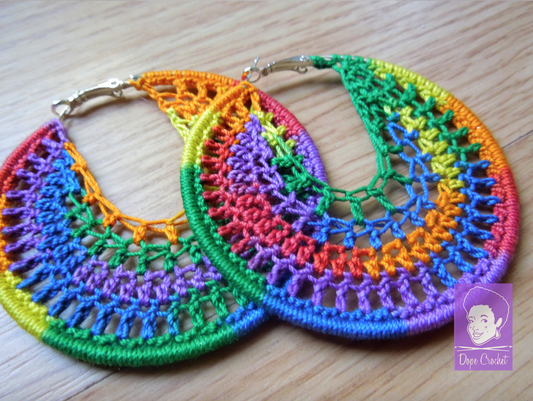 Rainbow Crochet Hoops